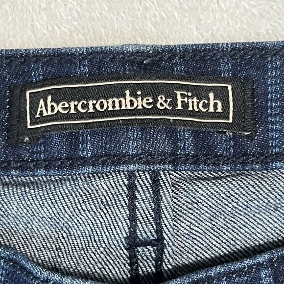 Abercrombie & Fitch Dark Blue Jean Shorts Women’s 24 Striped - Picture 4 of 17